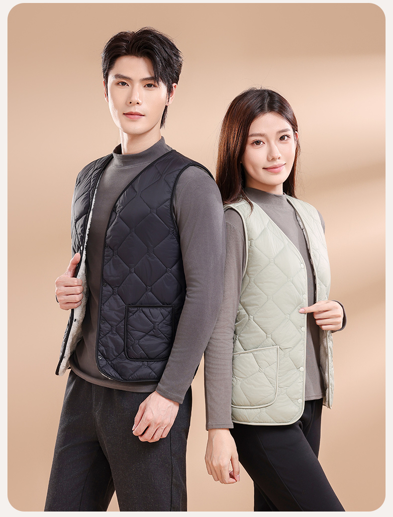 【运费补贴】J&N男女同款六防轻薄加绒百搭休闲羊毛保暖马甲