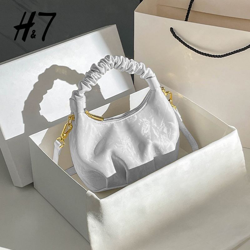 H7新款轻奢复古云朵包褶皱小拎包2025手提斜挎包高级感云朵小包包