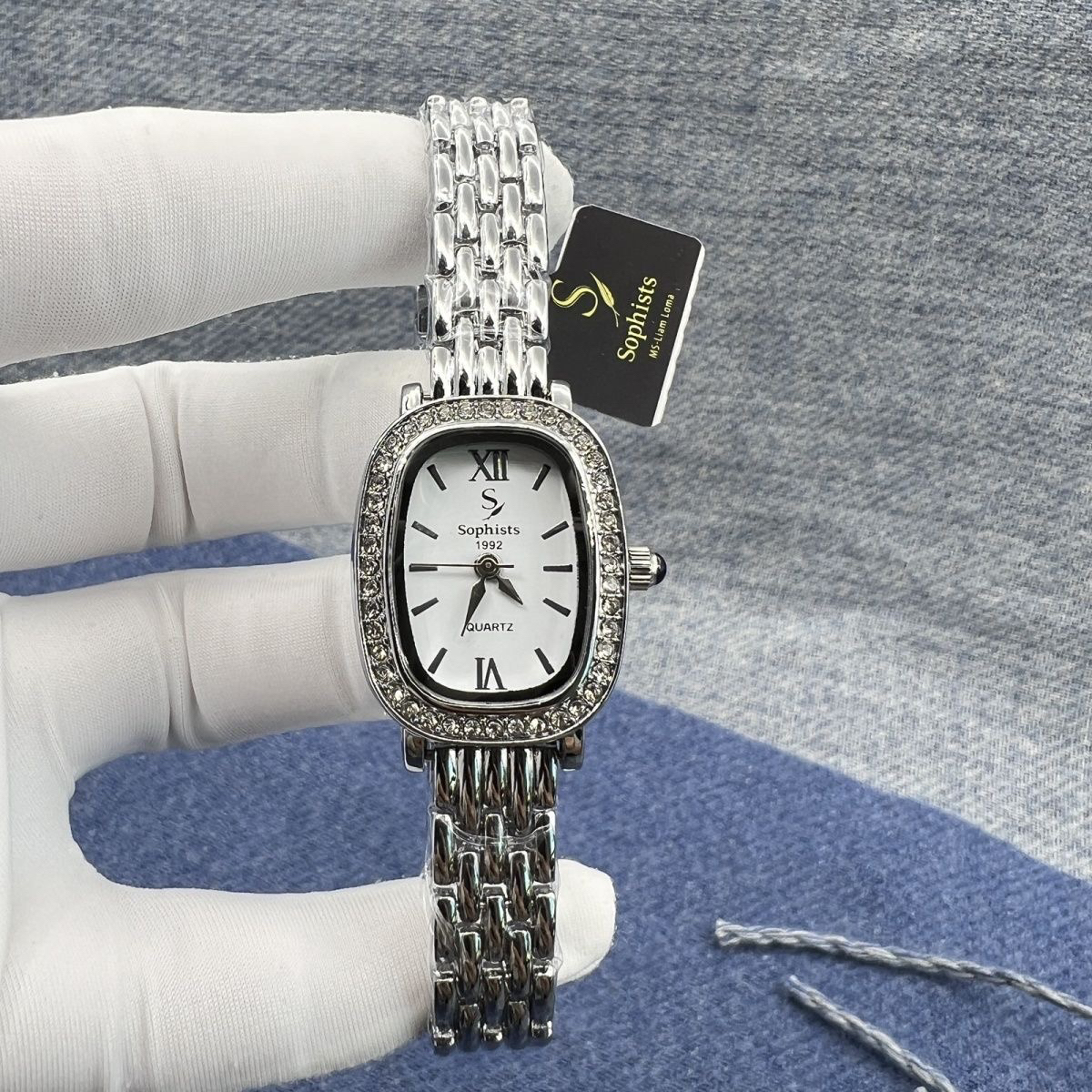不是便宜货『品牌撤柜』正品Sophists品牌星空女表镶钻方形手表