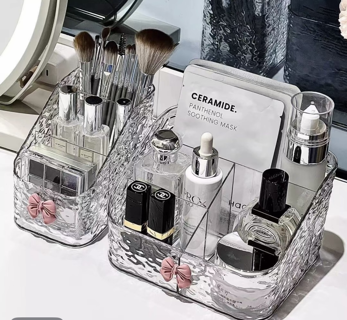 【化妆品必备】收纳架透明亚克力收纳盒护肤品梳妆台桌面笔筒置物架