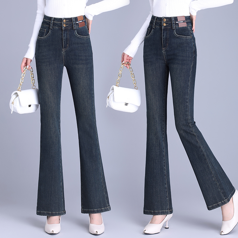 高腰微喇秋季牛仔裤微喇叭裤子女爆款2025新款显瘦百搭微喇裤潮