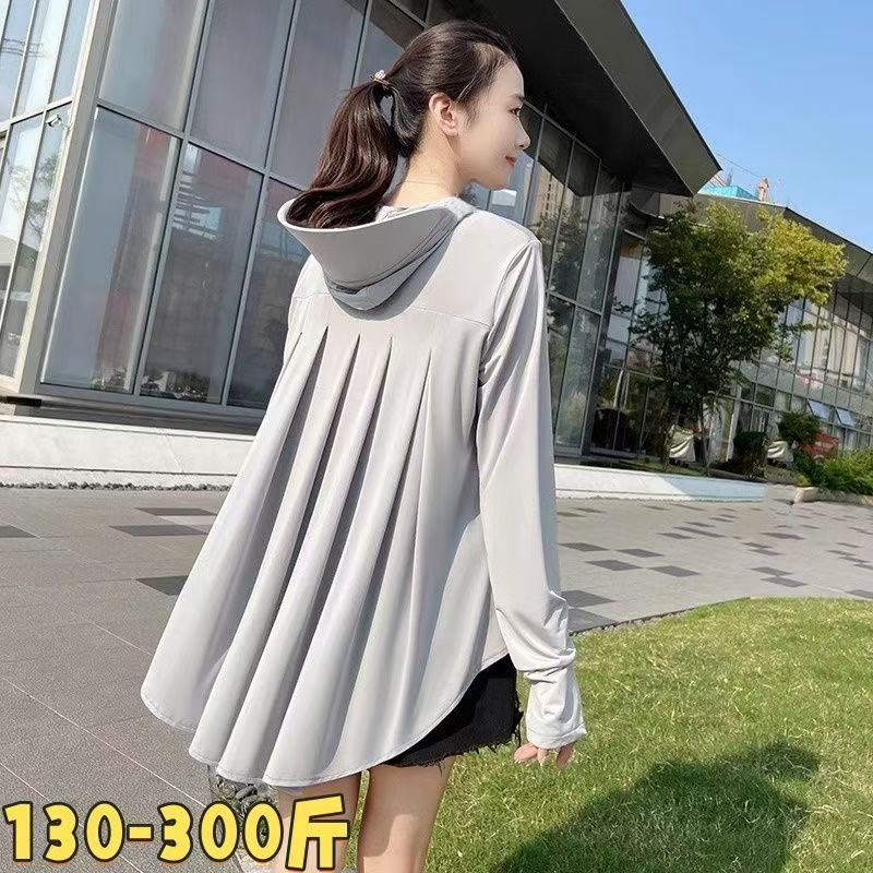 特大码300斤冰丝防晒衣女夏季宽松透气防晒服户外凉爽薄款外套180