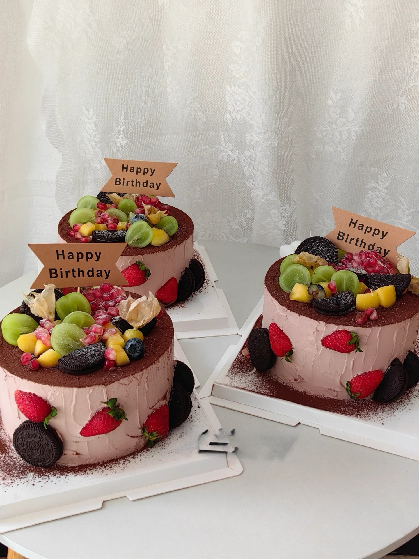 森系蛋糕装饰插件尤加利叶子牛皮纸插牌