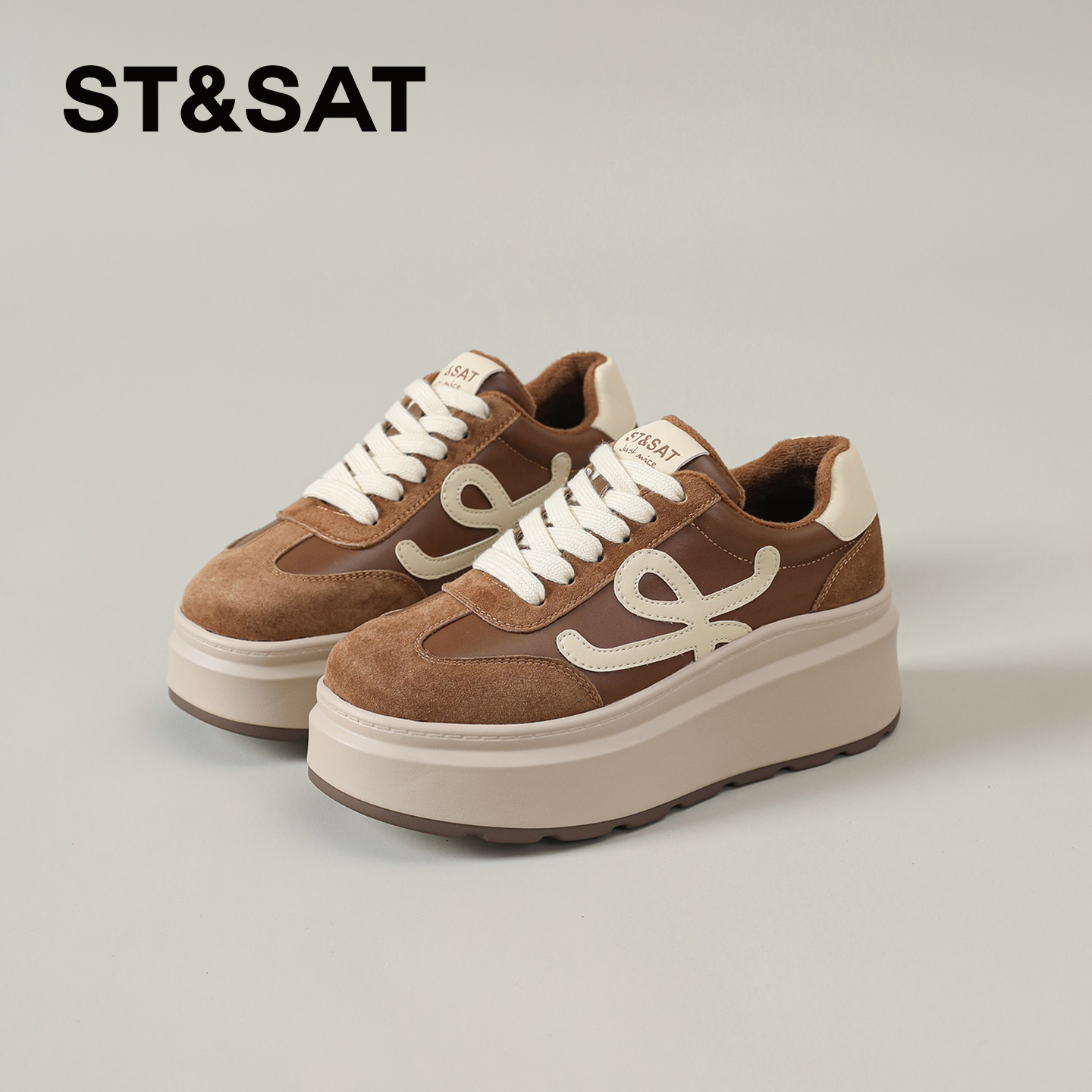 星期六加绒德美拉德训鞋女款2025新款冬季复古棉鞋户外休闲板鞋女