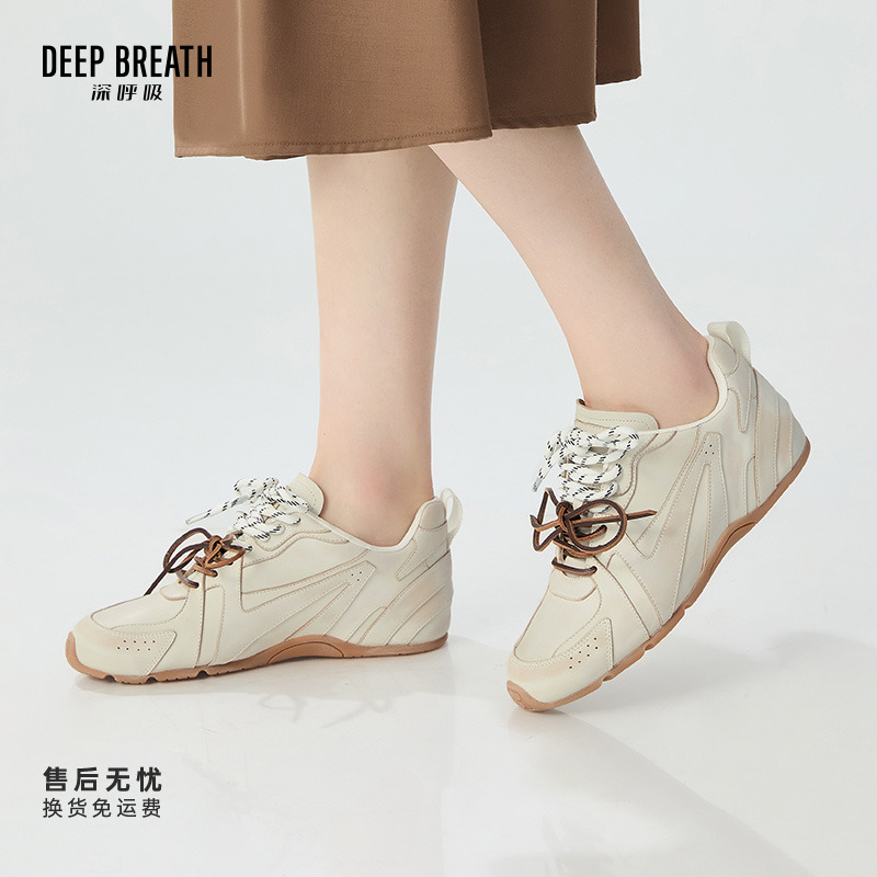 DEEP BREATH深呼吸女鞋新款双鞋带板鞋舒适休闲鞋AX12277