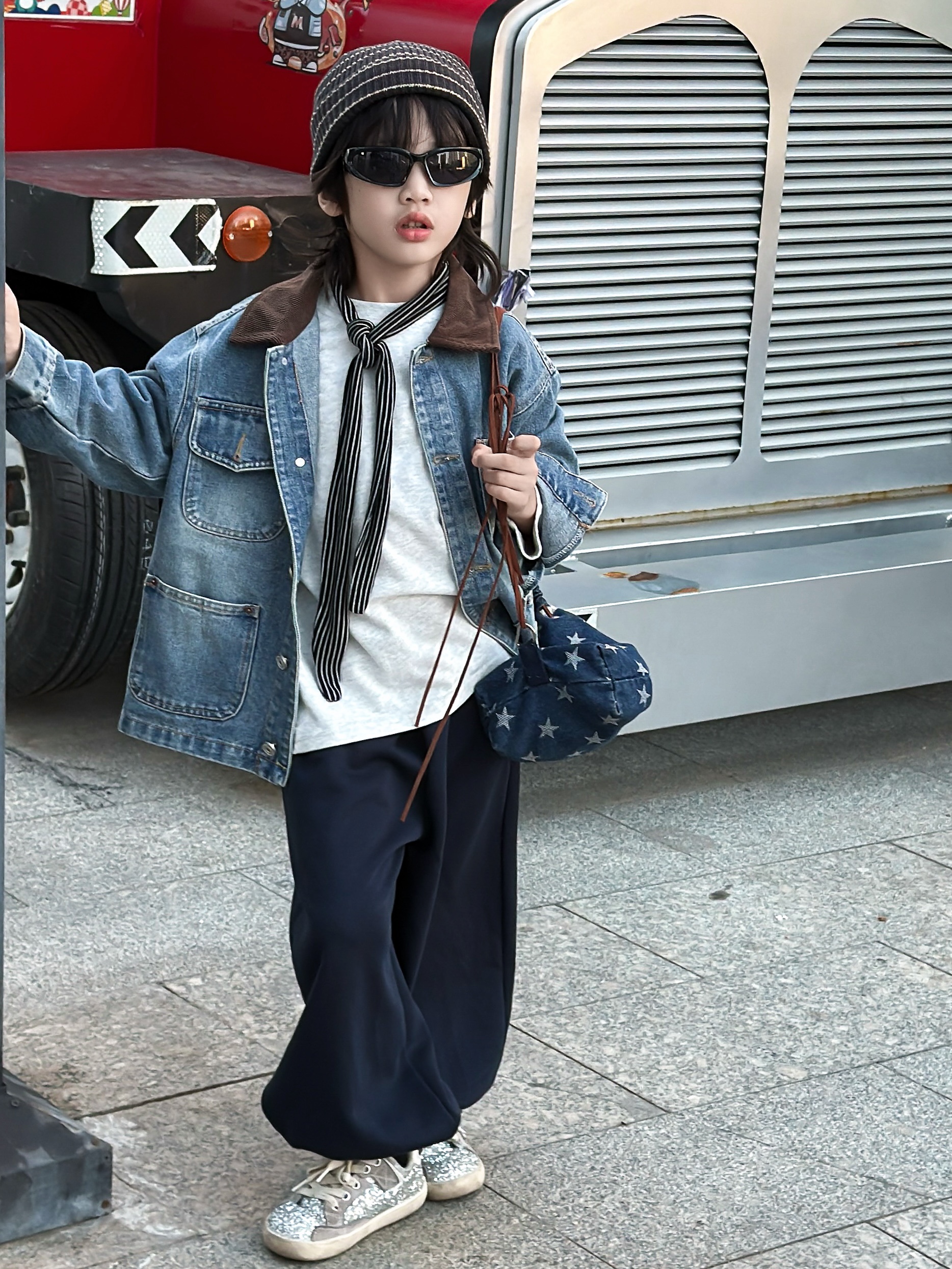 2025早秋儿童毛线帽ins洋气条纹男女童针织帽冷帽宝宝保暖套头帽