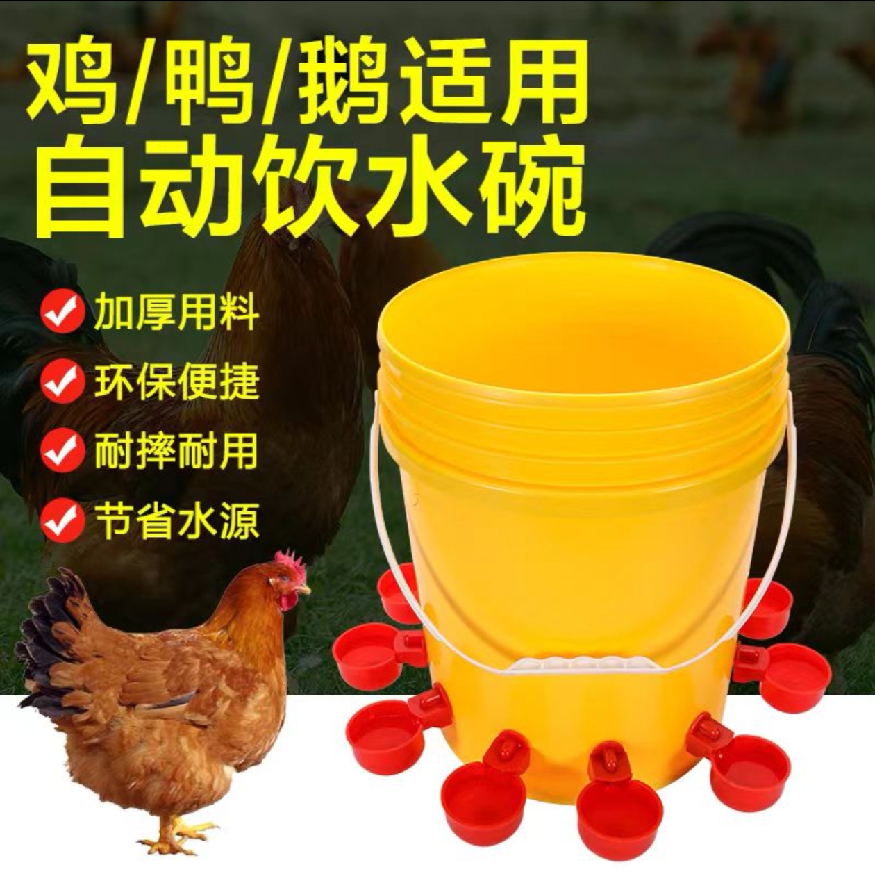 鸡自动饮水器安装饮水碗用饮水优质方便养殖产品耐用家禽养鸡设备