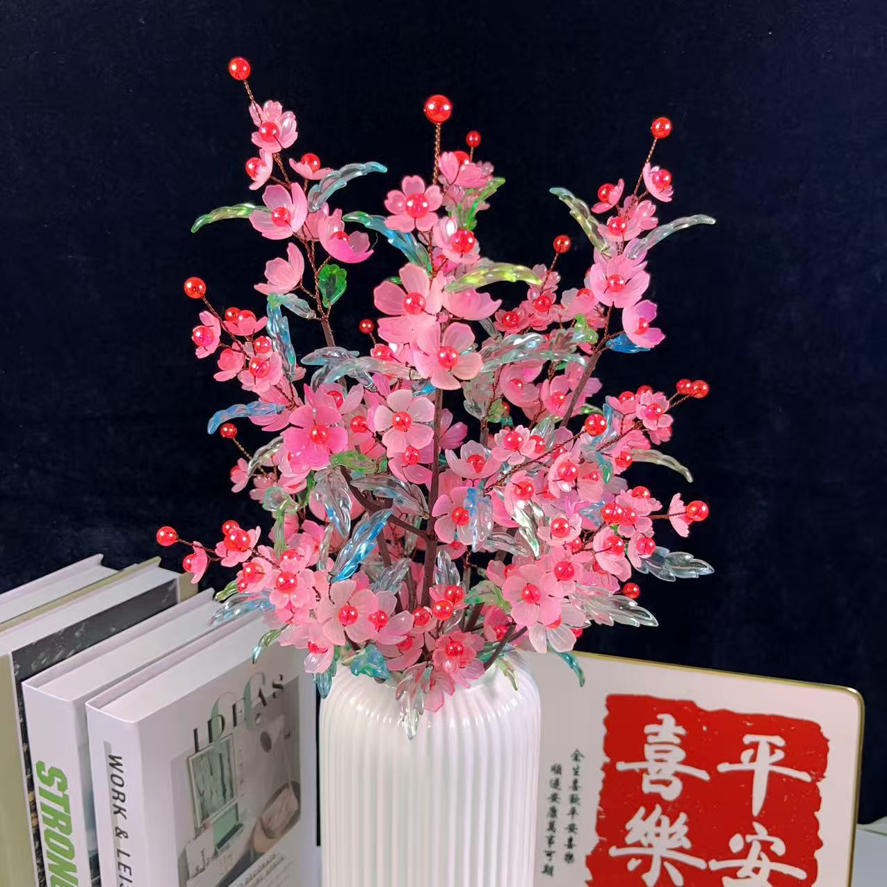 【班班精选】灼之芳华桃之夭夭精致桌摆办公居家摆件材料