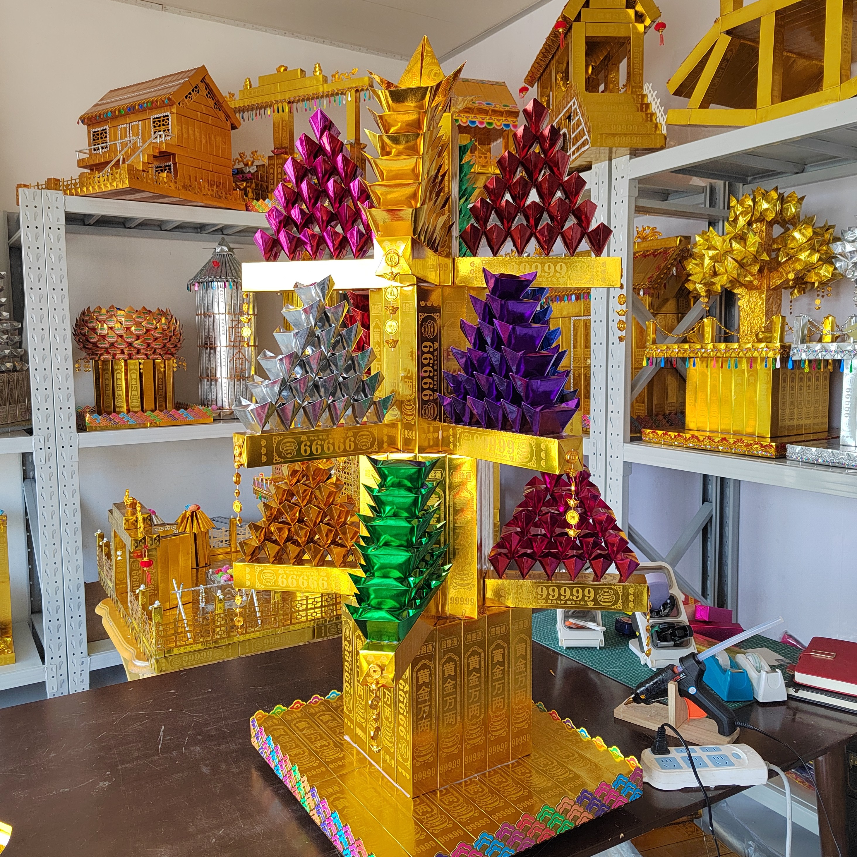 八方来财手工折纸送教程不带工具尺寸高110*宽60*长60