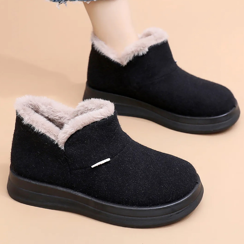 冬季雪地靴女高帮厚底加绒加厚保暖棉鞋中老年棉靴软底防滑妈妈鞋