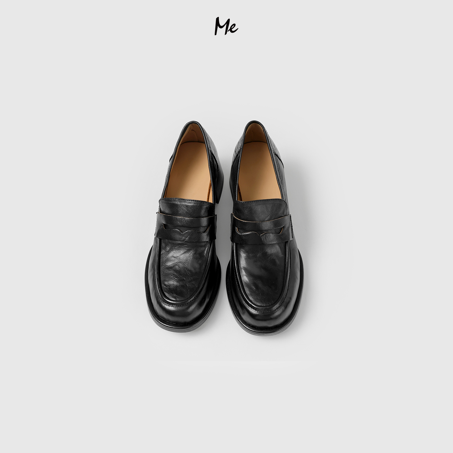 ME【真皮高跟乐福鞋】北纬38.5°小羊皮柔软百搭时尚鞋子MESA2771