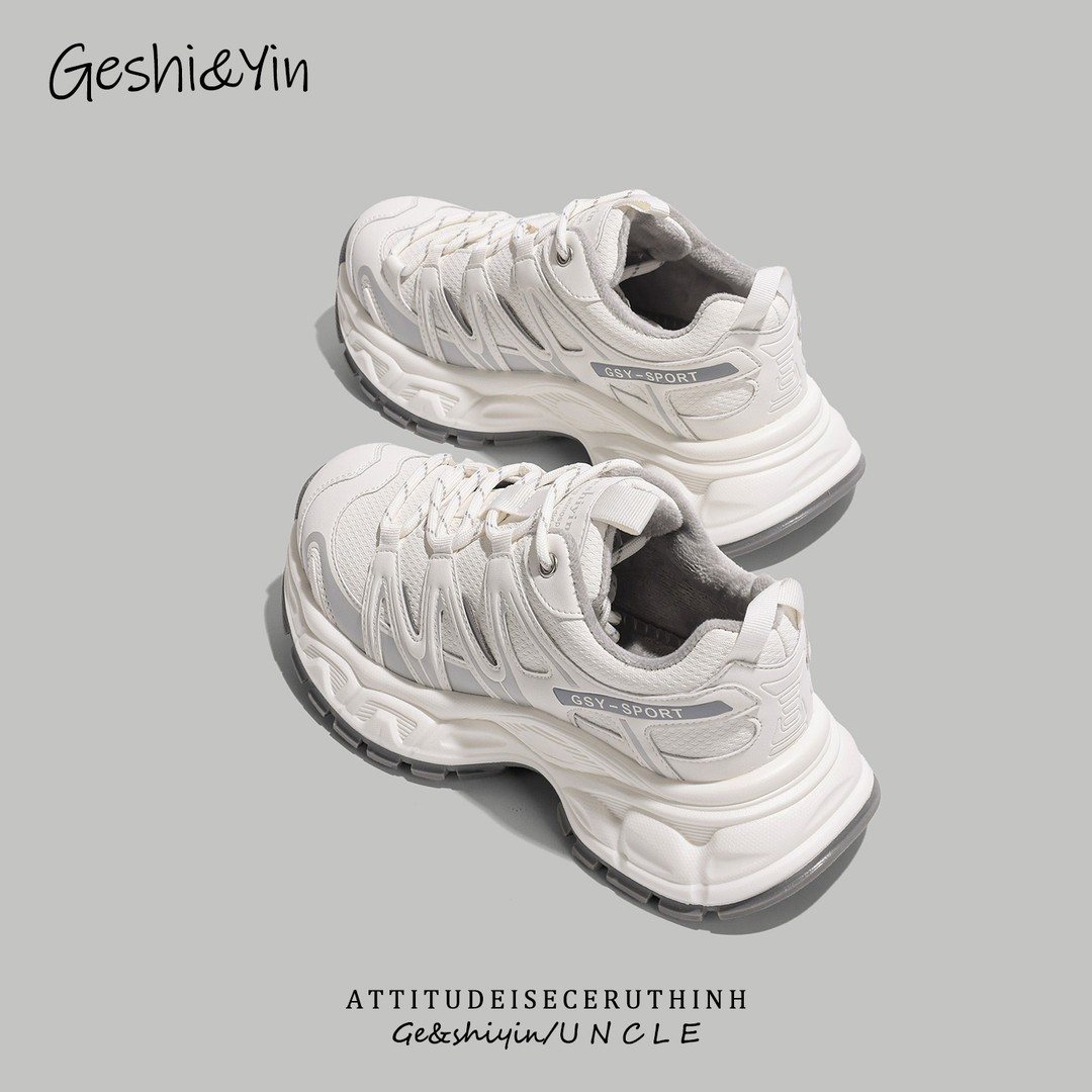 歌诗茵老爹鞋女厚底2025秋冬新款加绒保暖轻便舒适休闲百搭运动鞋