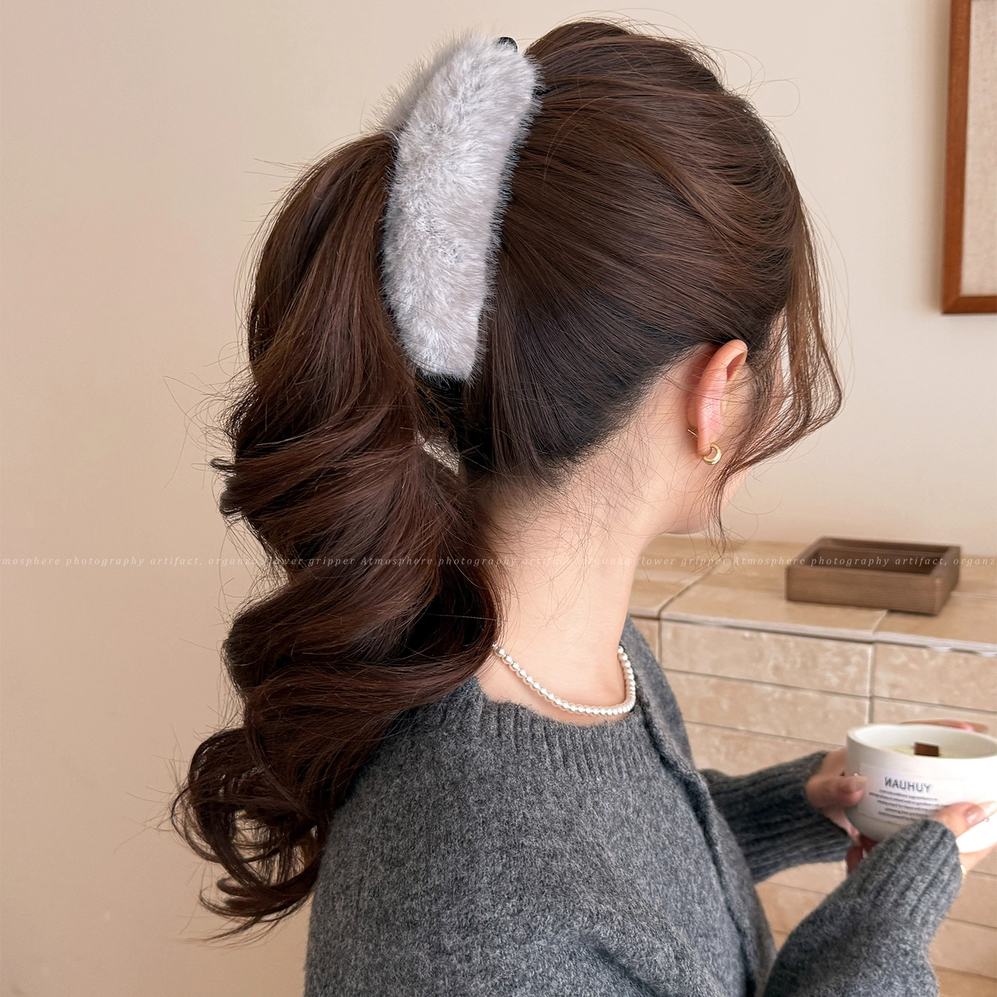 秋冬大号毛绒香蕉夹显发量高马尾夹竖夹2025新款后脑勺盘发夹头饰
