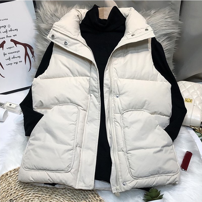【80-200斤】棉服马甲女秋冬韩版百搭学生宽松坎肩棉马夹外套背心