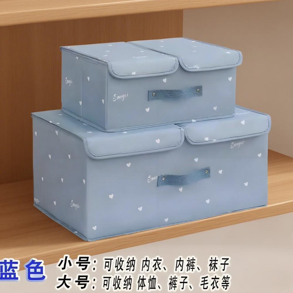 新品优选双盖双格内衣收纳盒内裤袜子裤子宿舍家用衣柜衣服收纳箱