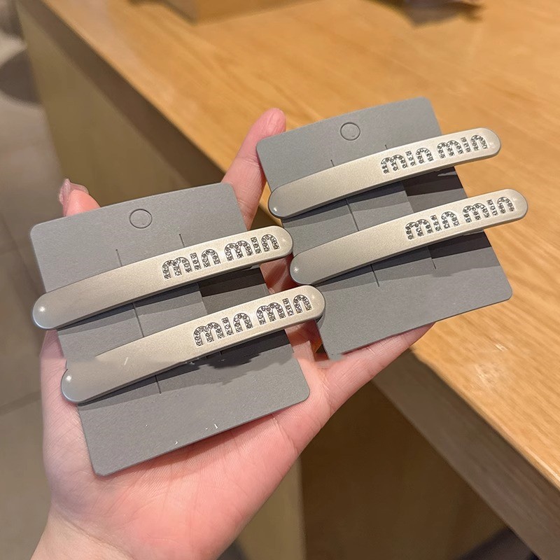 发卡夹子甜酷风英文闪钻银色前额碎发刘海夹子侧边对夹BB夹一字夹