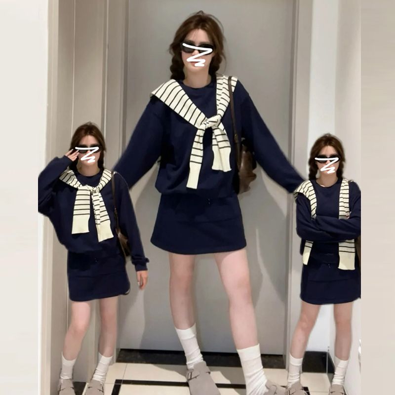 2025新款早秋韩系学院风搭配一整套连衣裙子女初秋小个子卫衣套装