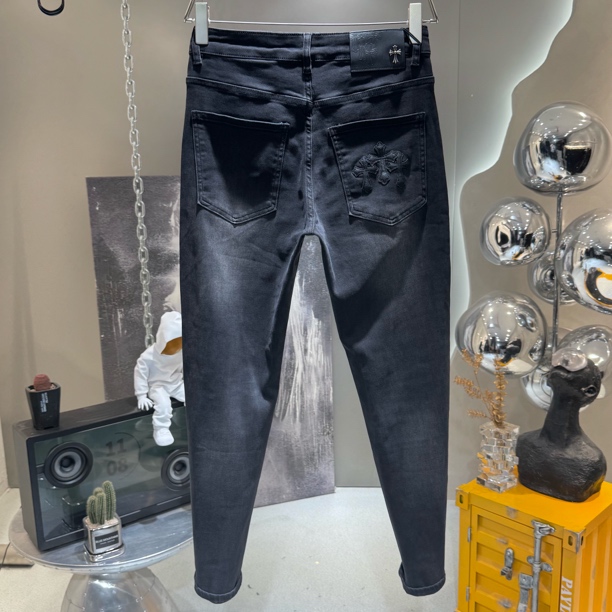 25年秋季新款修身小脚中高弹力腰时尚潮流显高显瘦男士裤子9分半