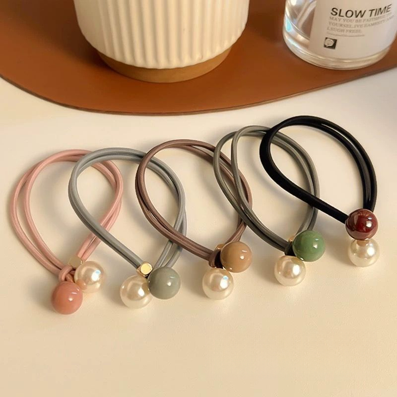 新款简约头绳女扎发丸子头橡皮筋发圈女高弹力加粗发饰百搭低马尾