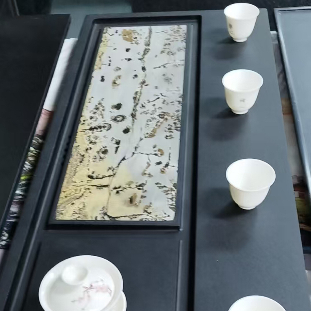 乌金石国画石茶盘