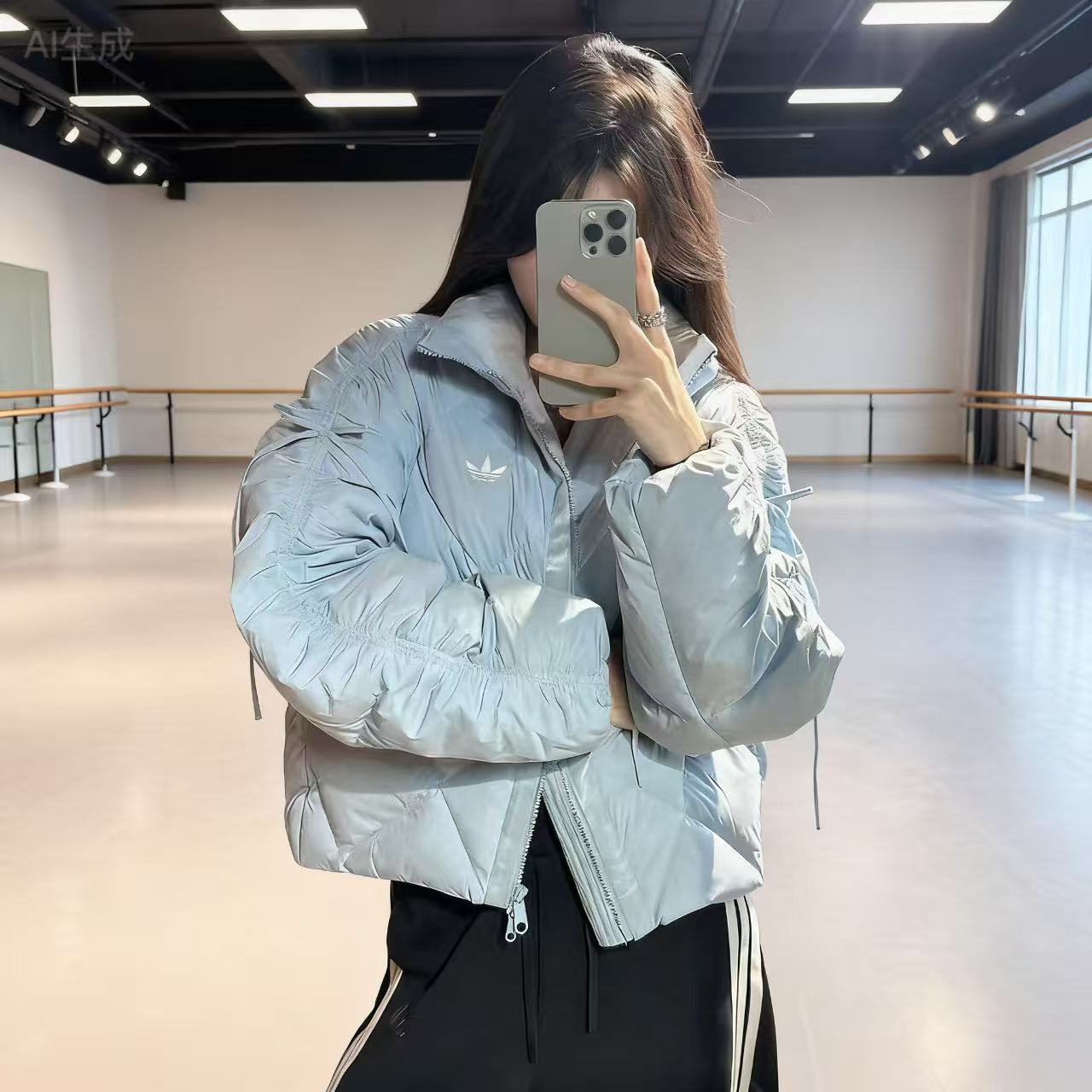 AdidasBOW COM DOWNJACKET休闲保暖运动鸭绒羽绒服 KC2612 KC2613