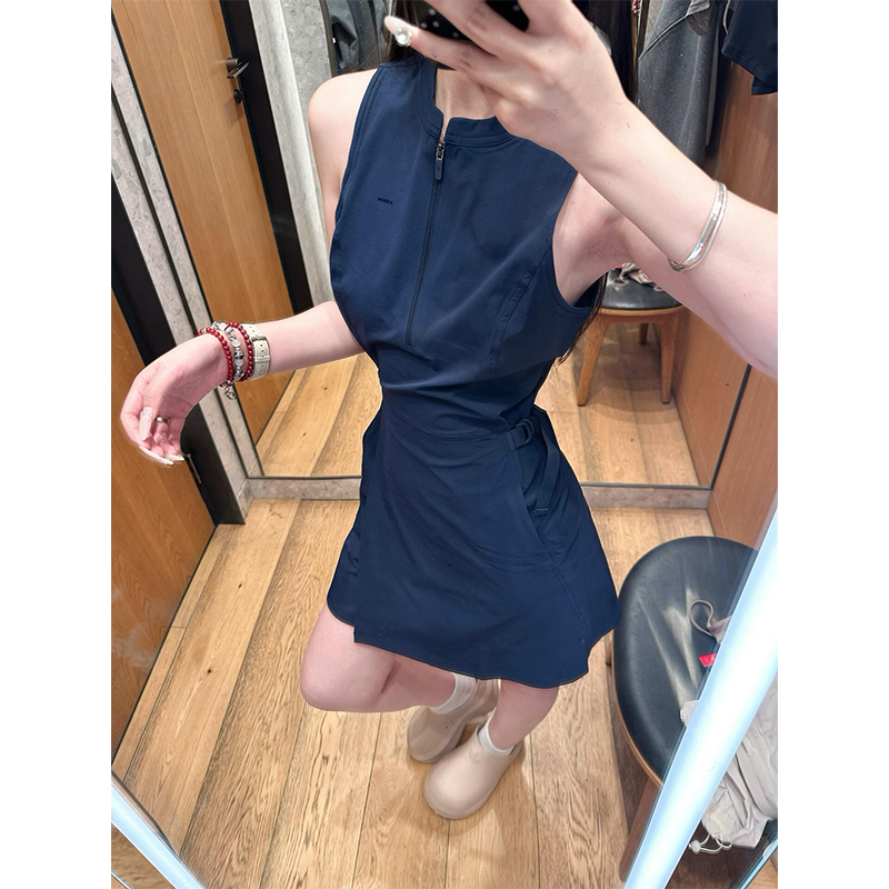 卡盛蓝色高尔夫球连衣裙女2025夏季新款运动休闲百搭网球服穿搭