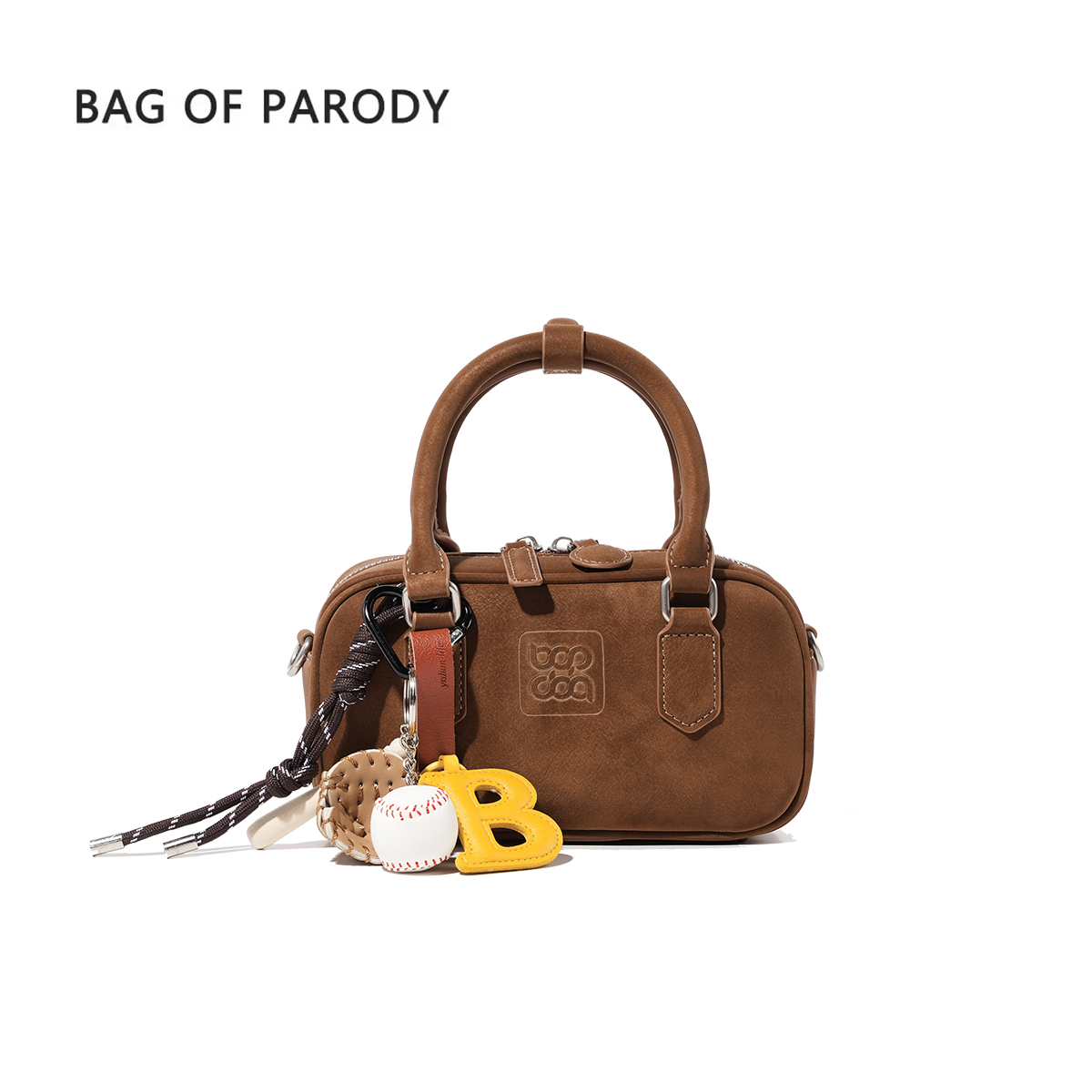 bagofparody保龄球包包2025女士新款通勤手提单肩斜挎包磨砂休闲