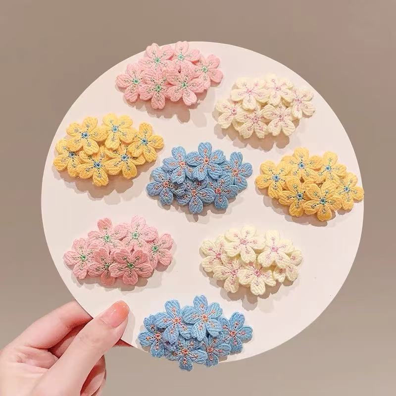 新款樱落刺绣花朵发夹发卡百搭精致头饰发饰温柔气质边夹小花BB夹