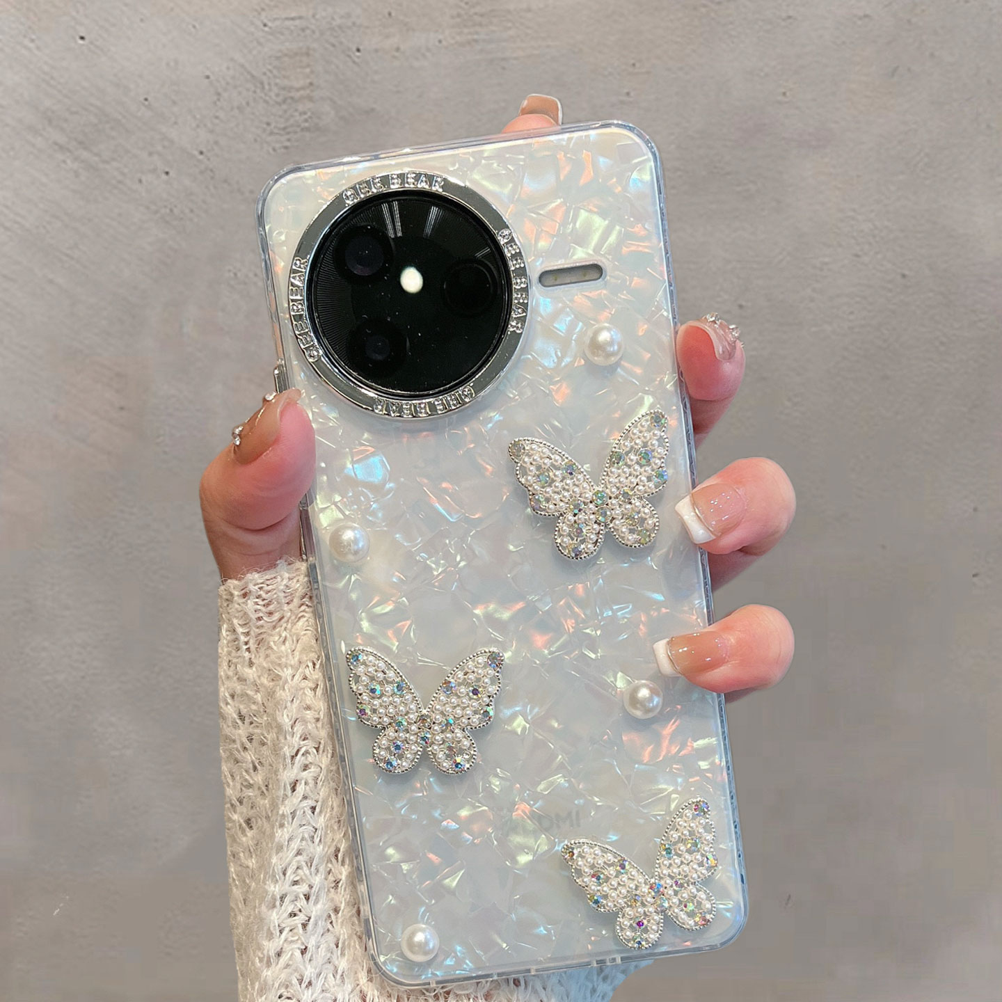 适用于红米k80手机壳k80pro半透明新款女小清新蝴蝶高级感保护套