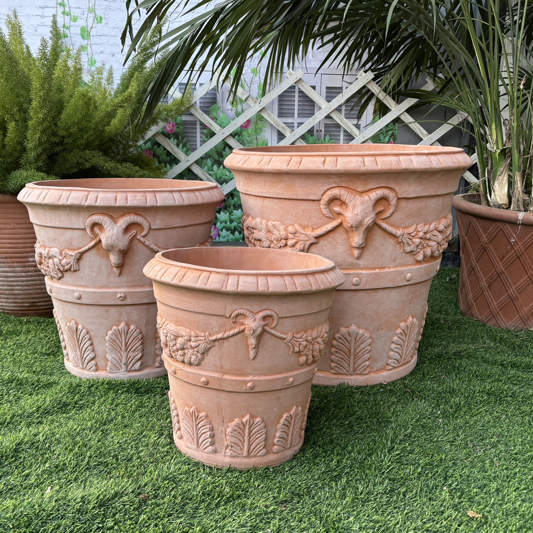 罗马欧式景观陶罐户外阳台花园酒店别墅田园红陶花盆陶复古大口径