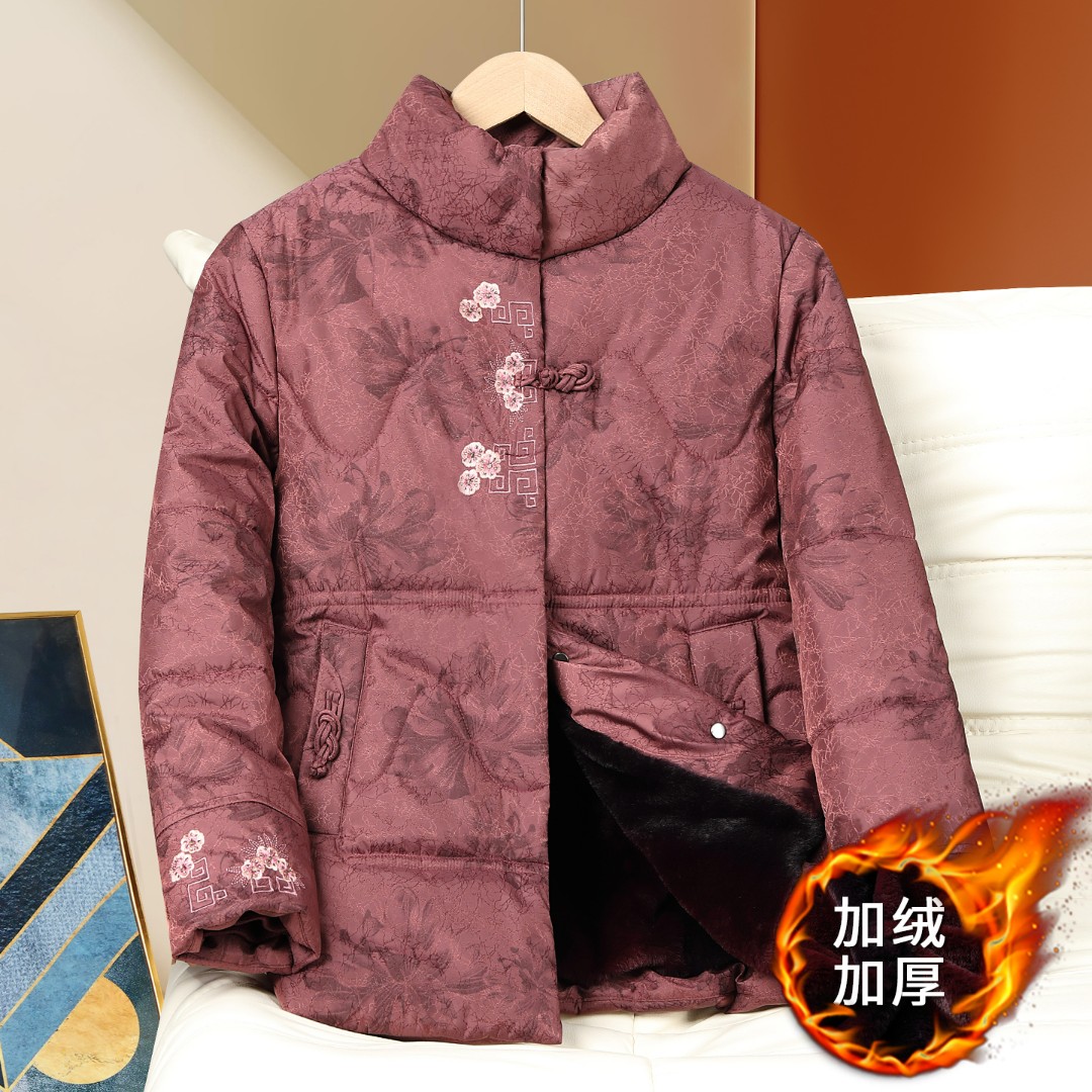 老年人冬装女加绒加厚棉服婆婆妈妈冬季唐装棉袄奶奶装棉衣老太太