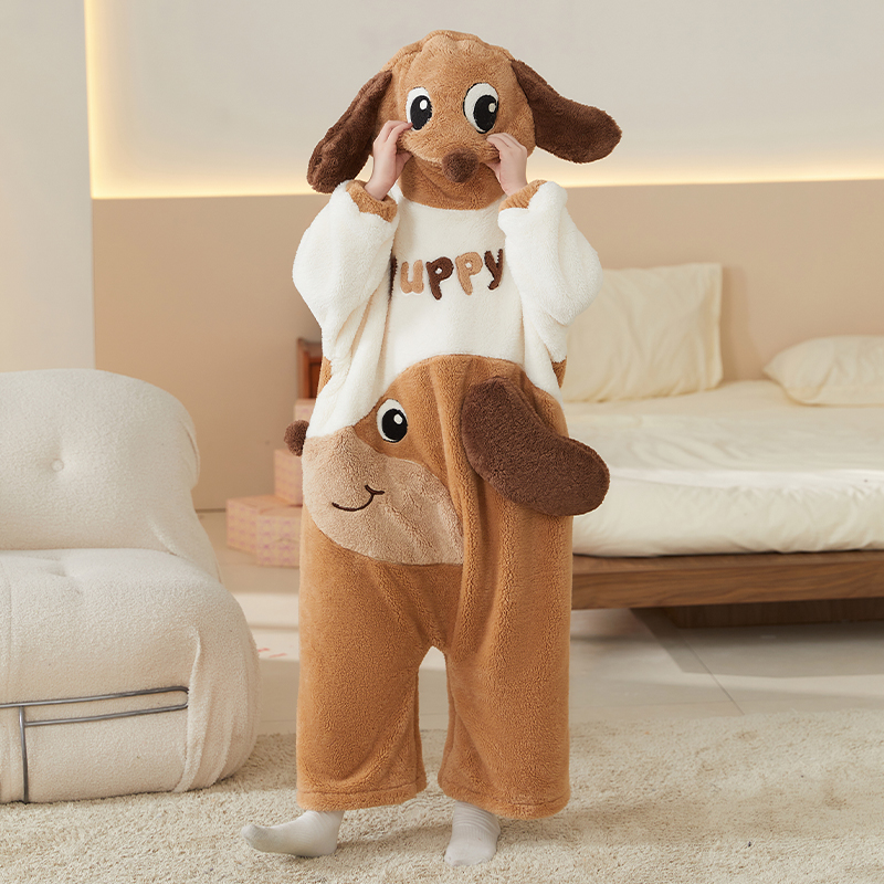 儿童连体睡衣男童珊瑚绒2025款男女孩宝宝冬季防着凉保暖加厚睡袋