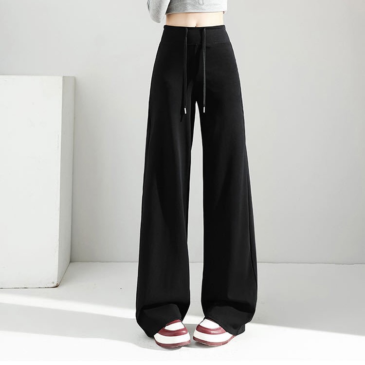 2025新款冬季加绒直筒不贴腿喇叭裤显高显瘦高腰拖地裤