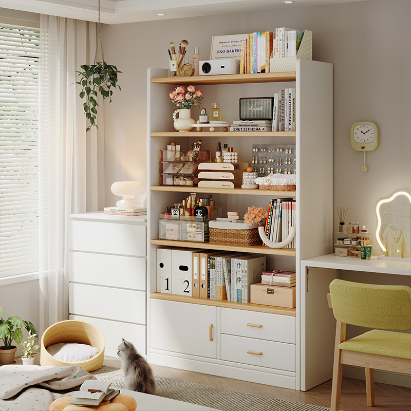 木书架落地置物架多层收纳架客厅靠墙储物柜子学生家用儿童书柜