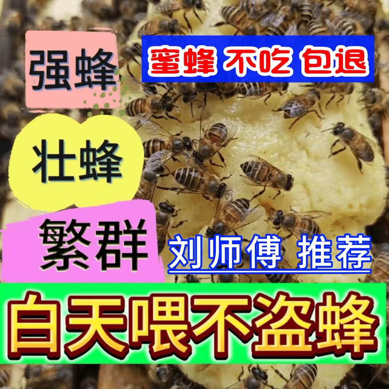 （刘师傅）中意通用固体饲料蜂粮固体饲料繁蜂快白天喂不中蜂盗蜂