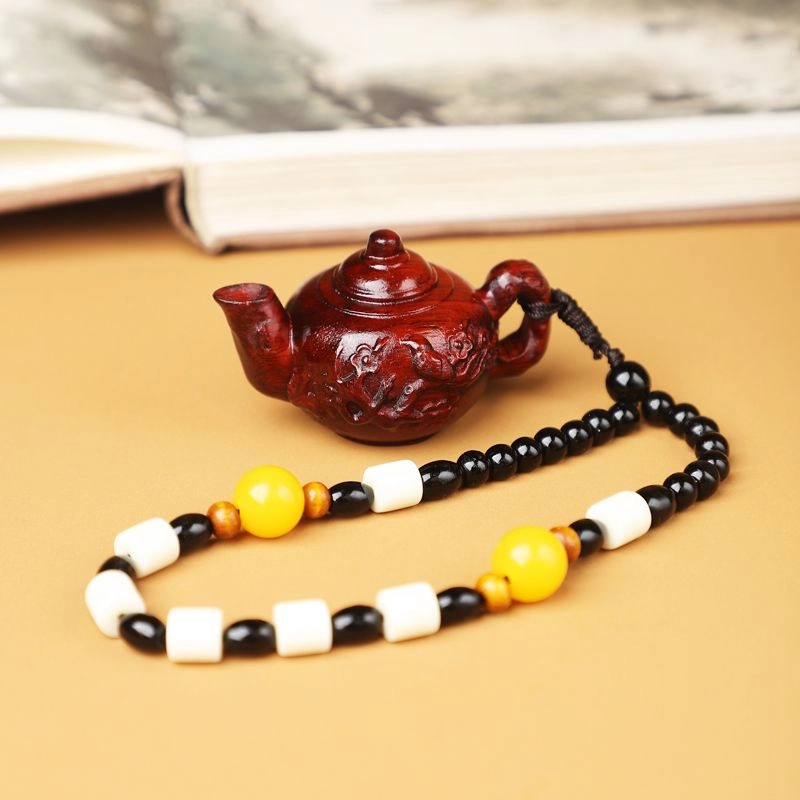 小叶紫檀木把把壶喜上眉梢男女士随身手把件木雕钥匙挂件小摆件