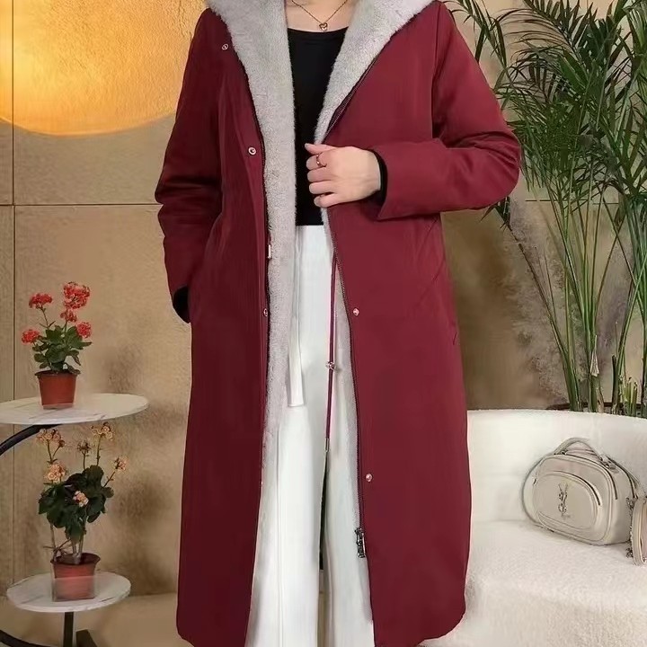 【双面可穿】毛袖貂绒派克服女款可拆卸内胆尼克服海宁用1