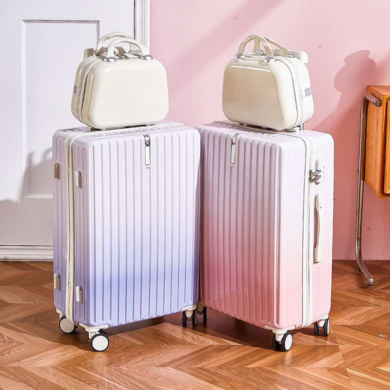 2025年新款爆火渐变行李箱多功能拉杆箱女生超高颜值密码箱二十寸