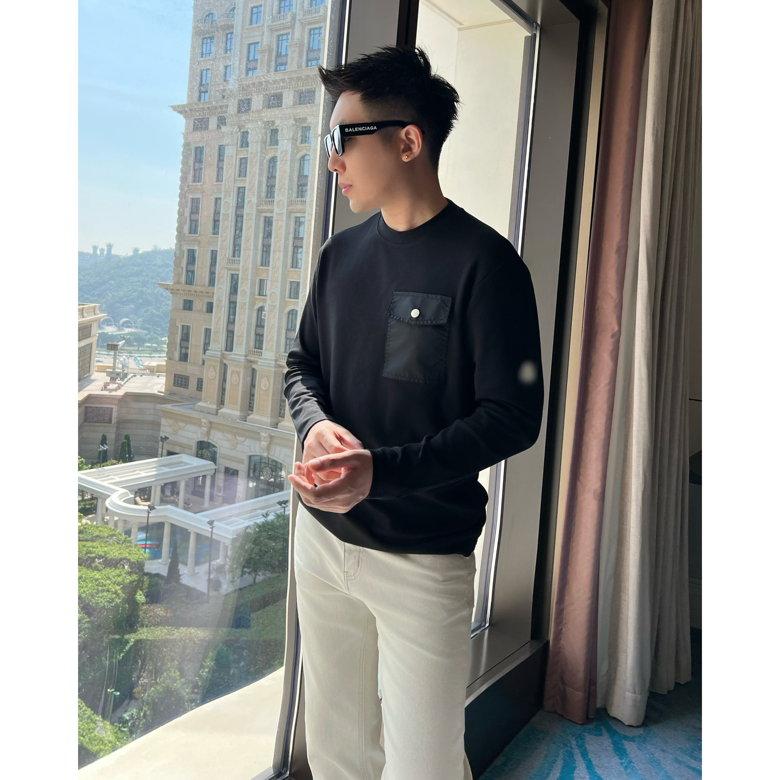 【贴袋打底】秋冬新痞帅男装莫代尔打底上衣贴标绣男士圆领T恤长袖