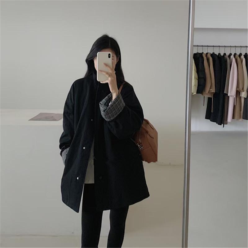 立领轻薄羽绒服女2025冬季新款宽松显瘦中长款棉服棉衣白鸭绒外套