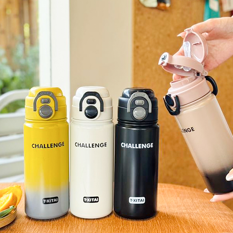 奇怡吸管保温杯2025新款男女生高颜值双饮水杯学生运动便携杯子