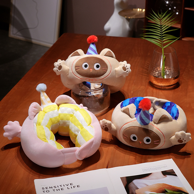 夏季冰丝U型枕护颈枕旅行飞机脖枕睡觉u型枕头车载车用脖子靠枕女