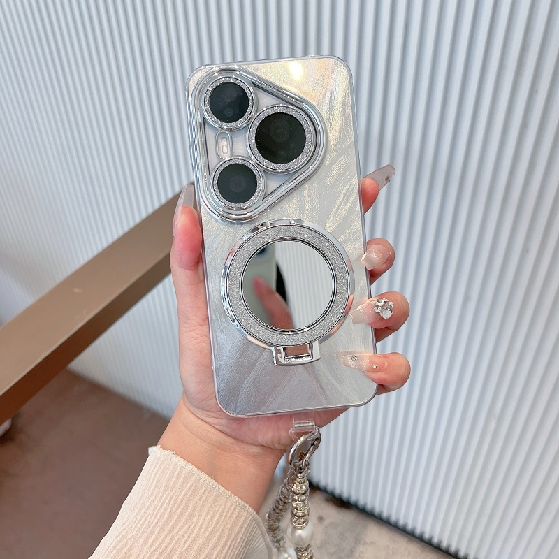 适用华为pura80手机壳pura80pro全包带镜头膜pura80pro+镜子支架