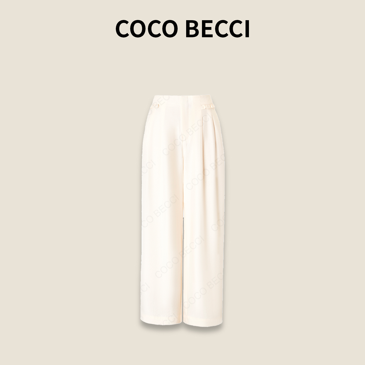 COCO BECCI【重磅100醋酸裤】舒适印花显瘦时尚休闲裤CFXYWB461002