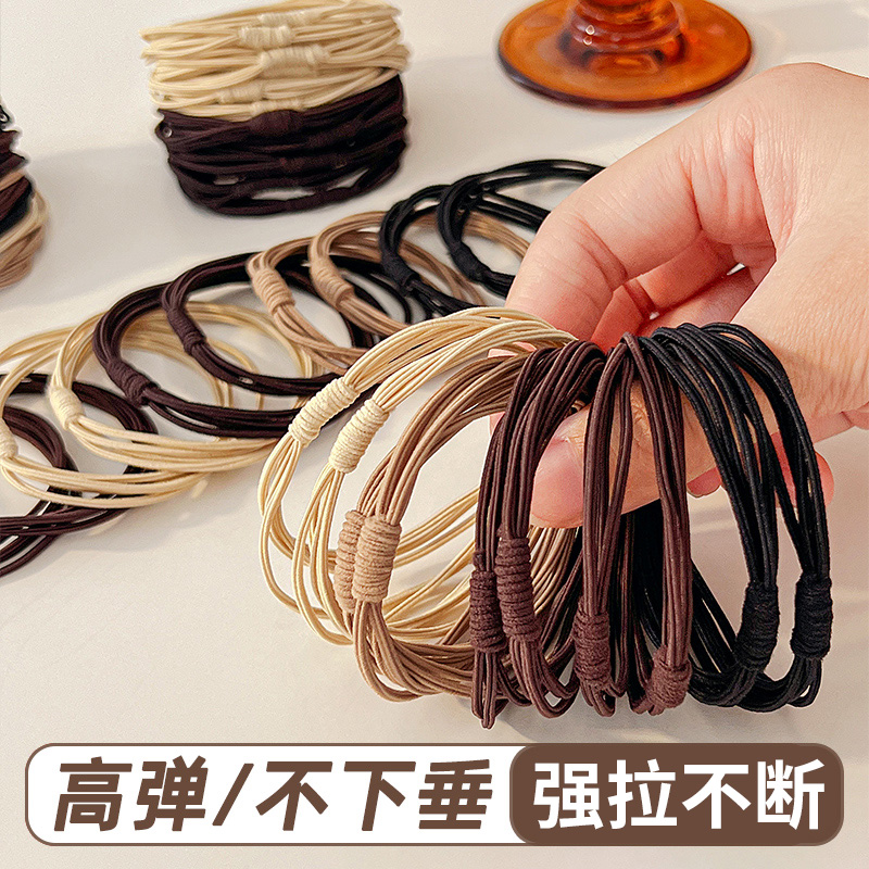 清新细皮筋扎头绳女头饰高弹力发圈韩版简约发饰可爱女新年红发绳