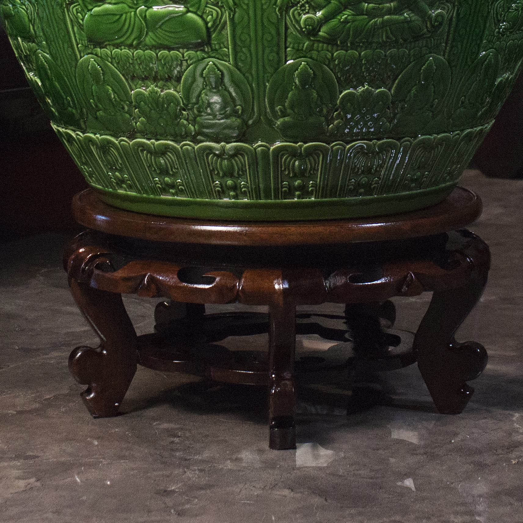 硬木老榆木高脚实木家居装饰品鱼缸花盆底可承重500斤