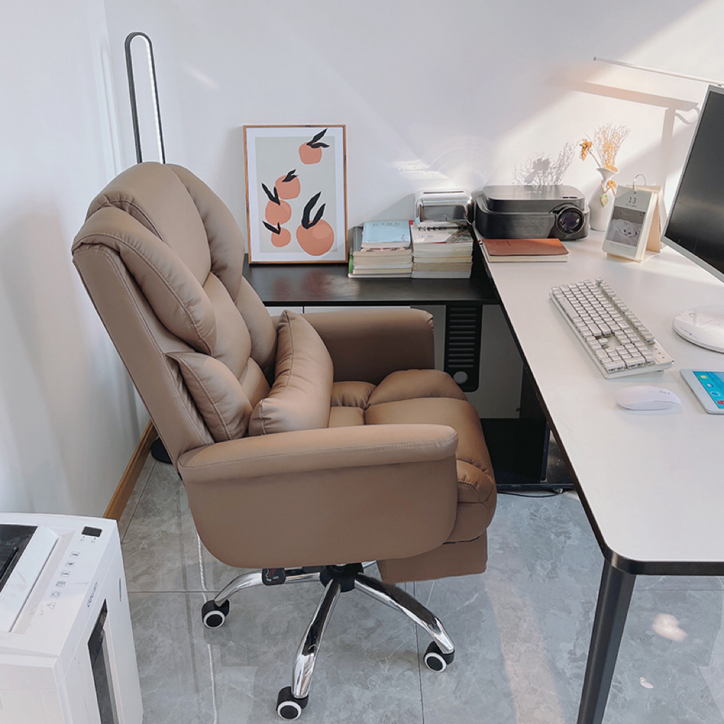 诗维克家用办公老板椅书房休闲书桌电脑椅舒适久坐靠背转椅沙发椅