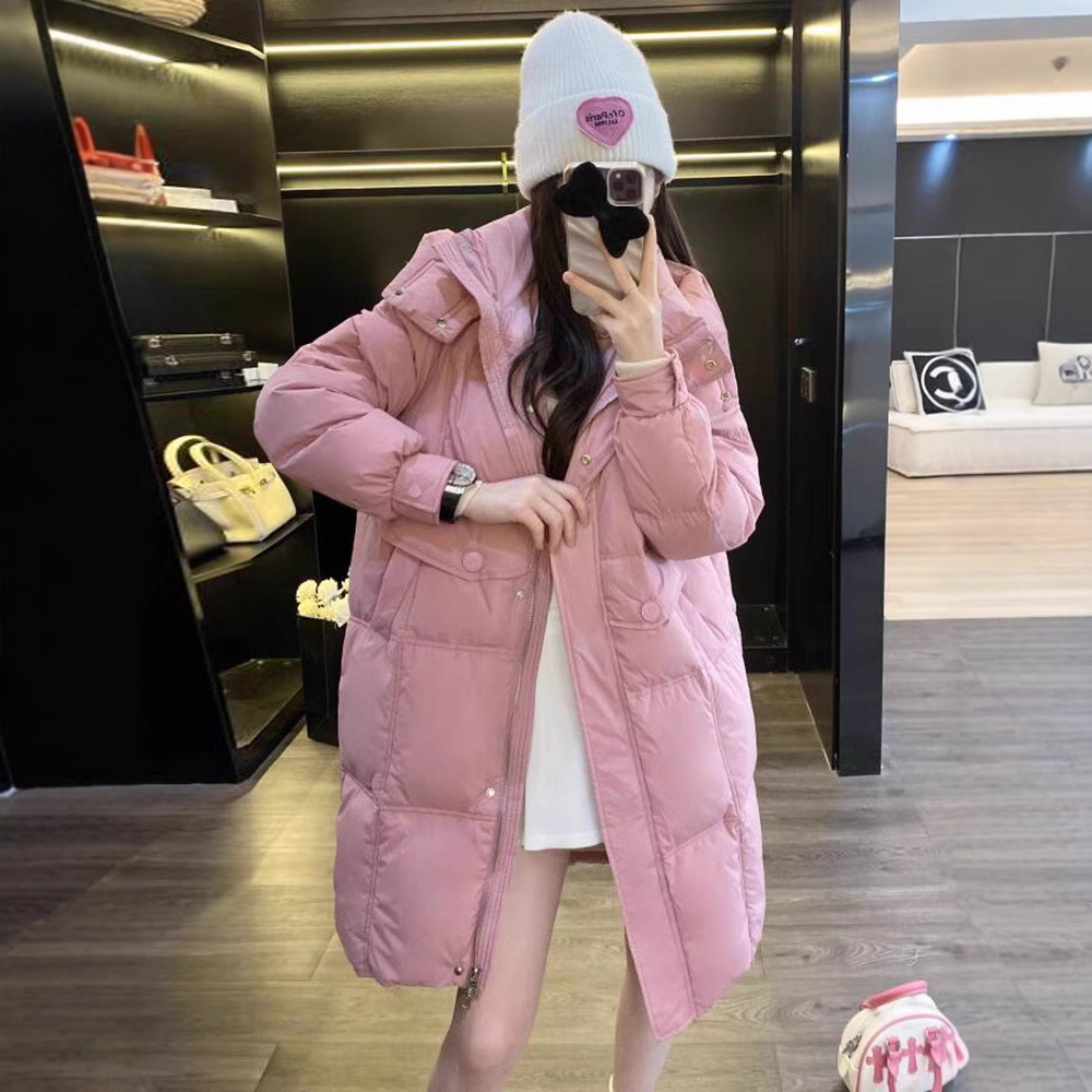 时尚连帽加厚韩版休闲宽松显瘦百搭羽绒服女款女装新款2025年冬季