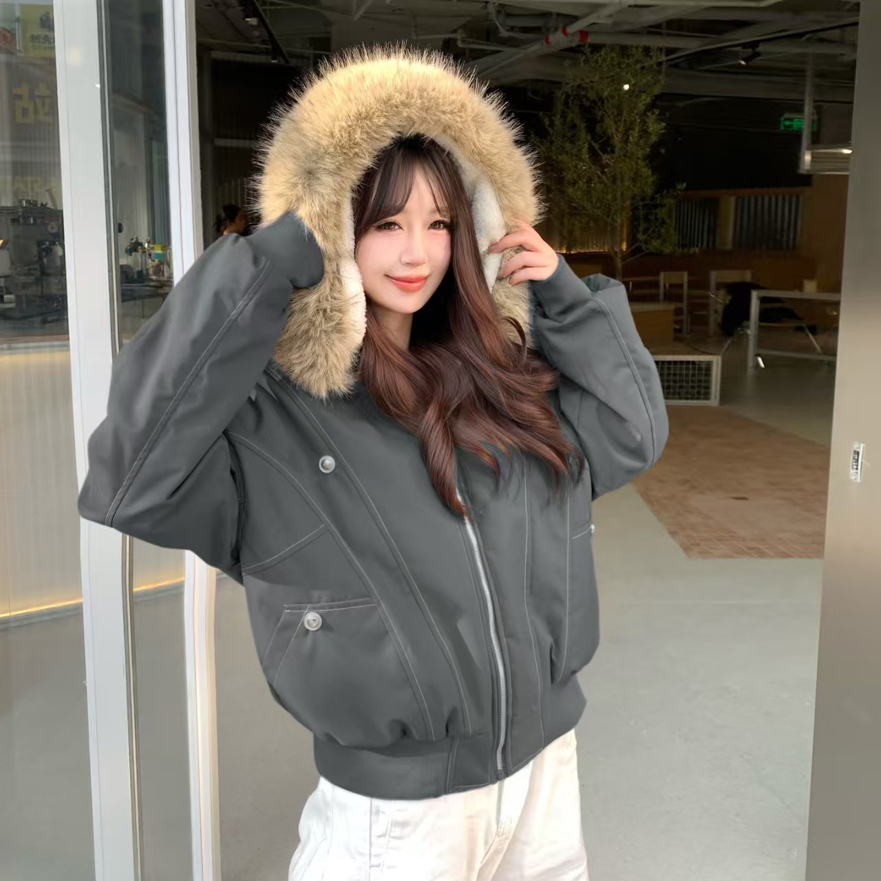冬季棉服女2025新款座山雕外套棉衣加绒加厚派克服小个子短款棉袄