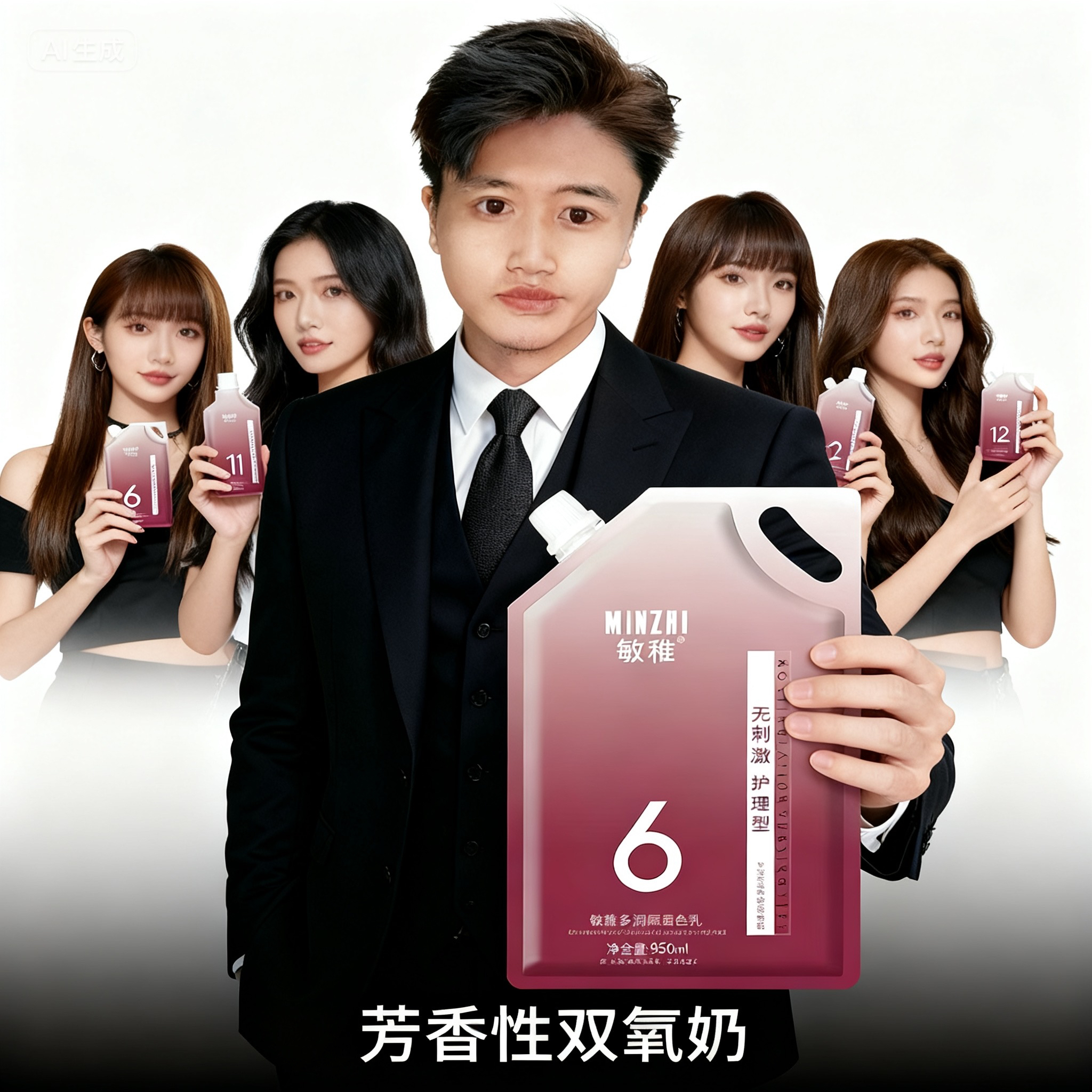 秀敏推荐-（拍一发三 红色包装）不沙头皮气味芳香大容量发廊双氧奶